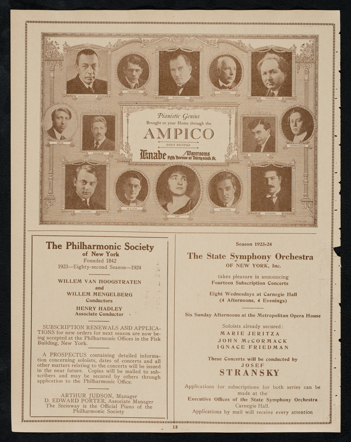 Concert under the Auspices of Hazomir, May 13, 1923, program page 12