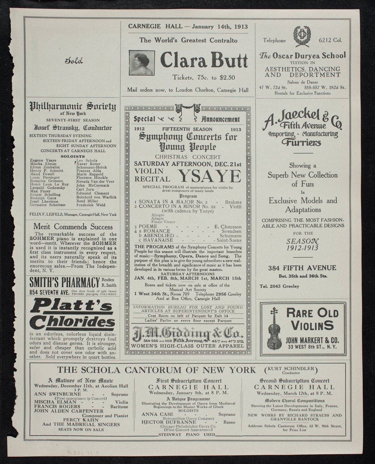 Titta Ruffo with Orchestra, November 25, 1912, program page 9