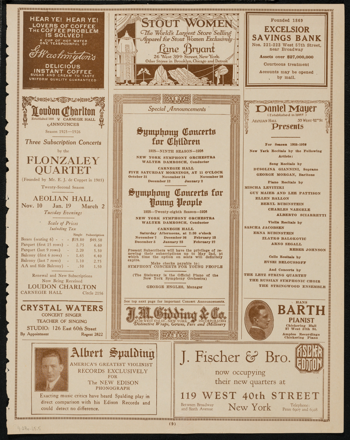 Mass Meeting for Women, April 27, 1925, program page 9