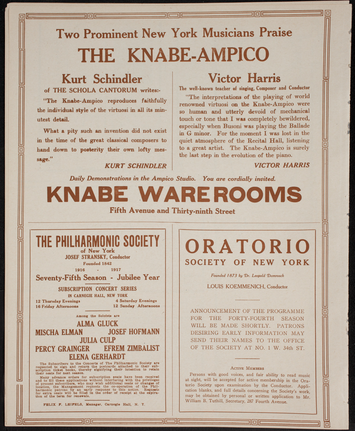 Hungarian Charity Concert, May 26, 1916, program page 12