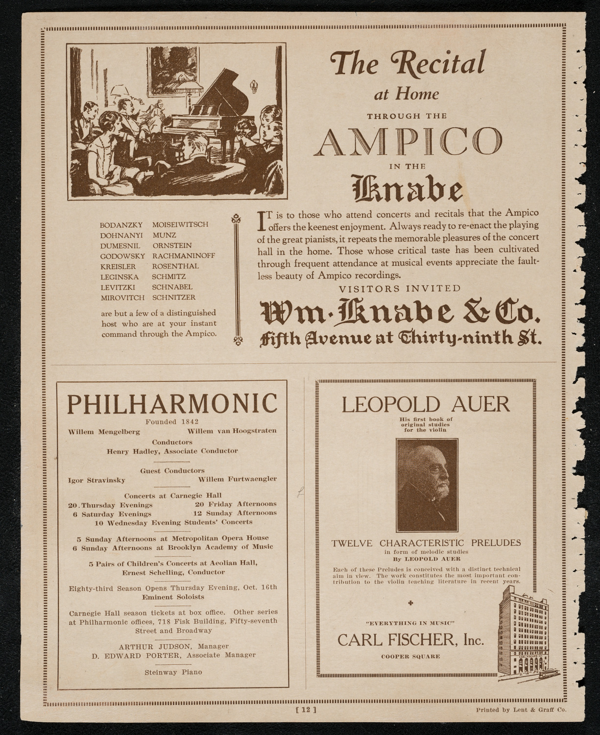 Jubilee Concert by Artist Pupils of Jacob Gegna, September 26, 1924, program page 12