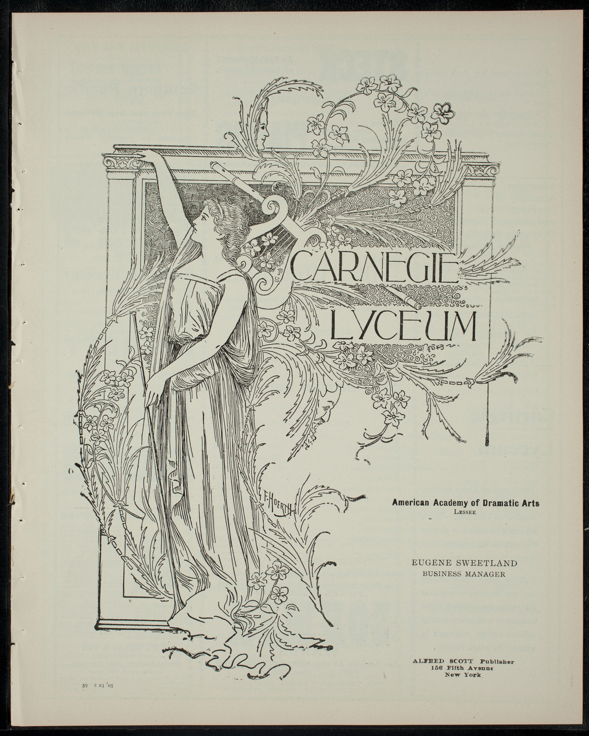 The Amaranth Dramatic Society, February 23, 1905, program page 1