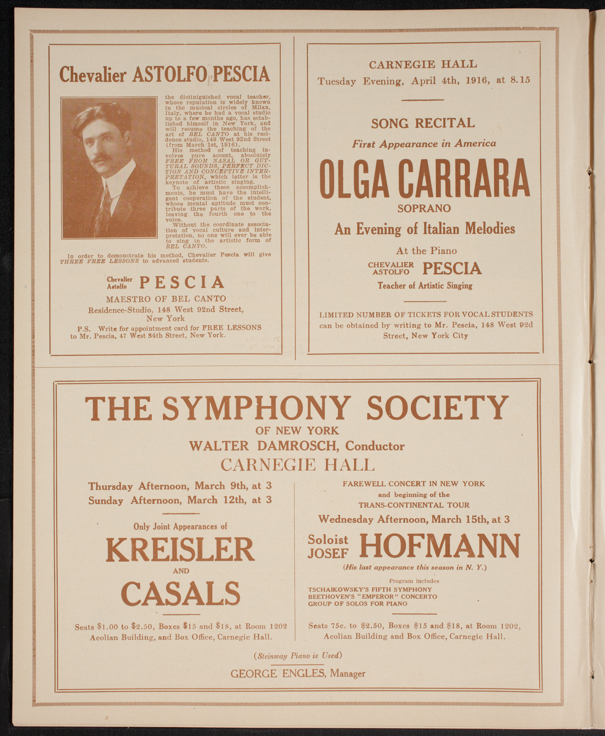 Intercollegiate Glee Club Contest, March 4, 1916, program page 8