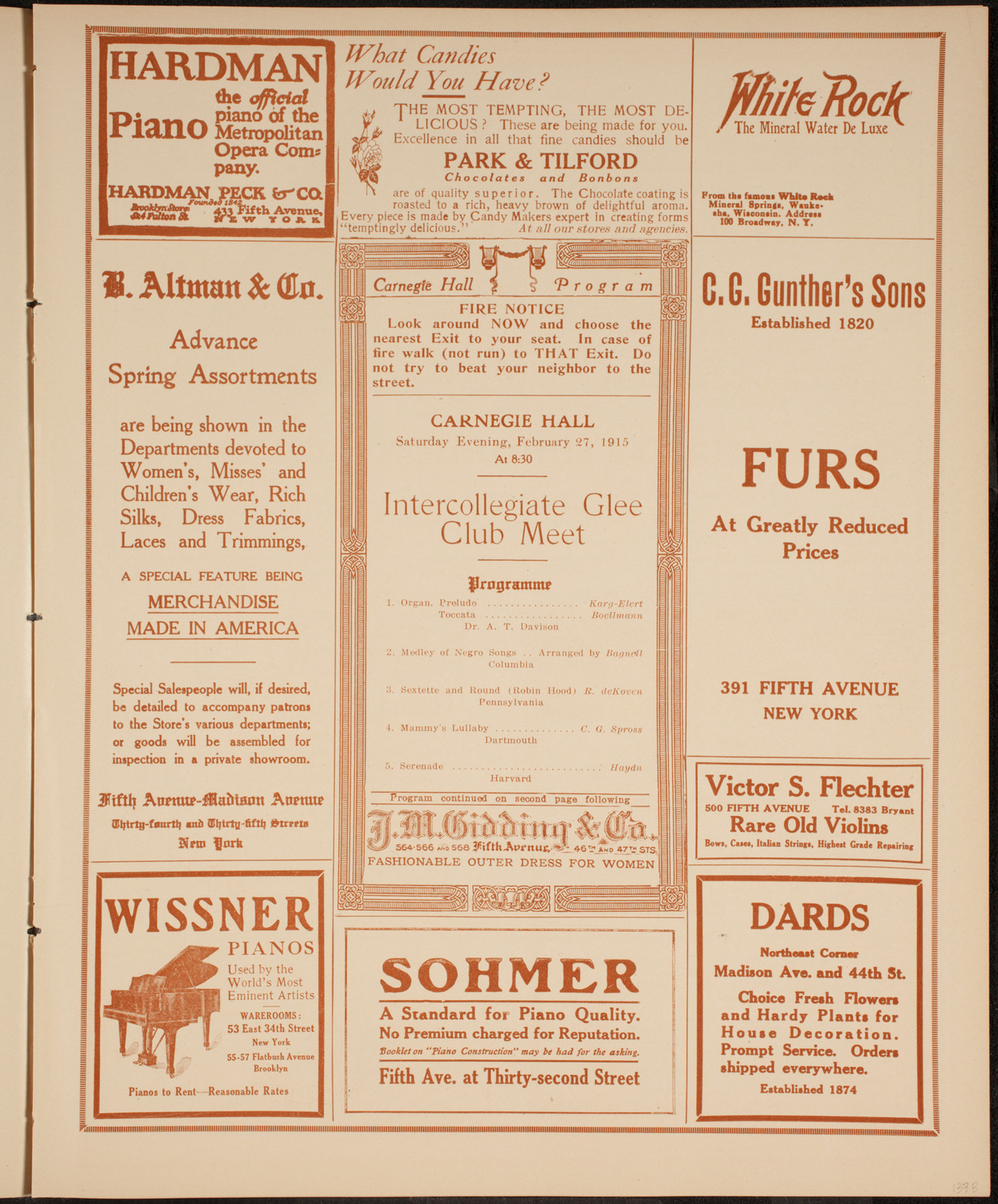 Intercollegiate Glee Club Meet, February 27, 1915, program page 5