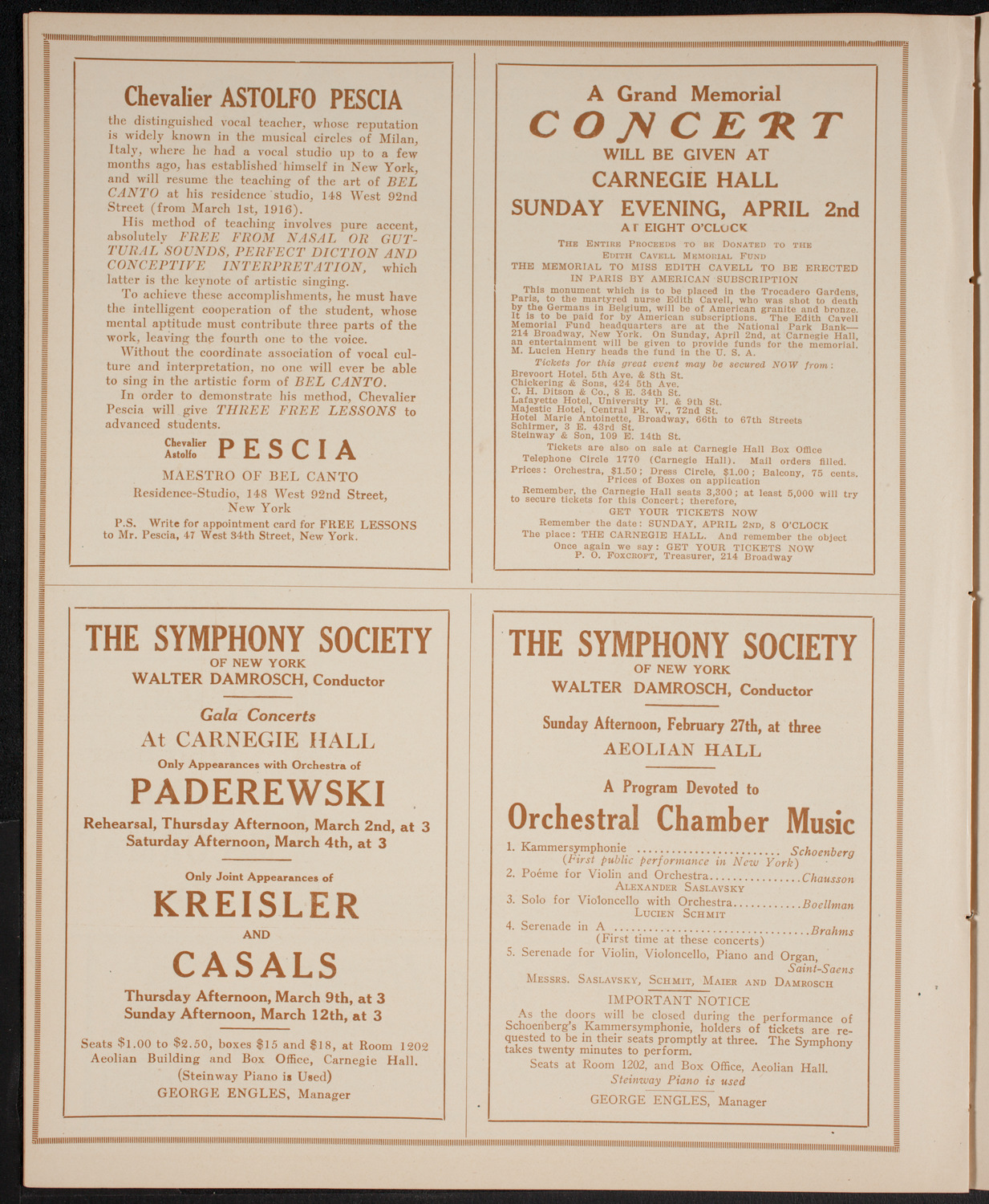 Minneapolis Symphony Orchestra, February 26, 1916, program page 8