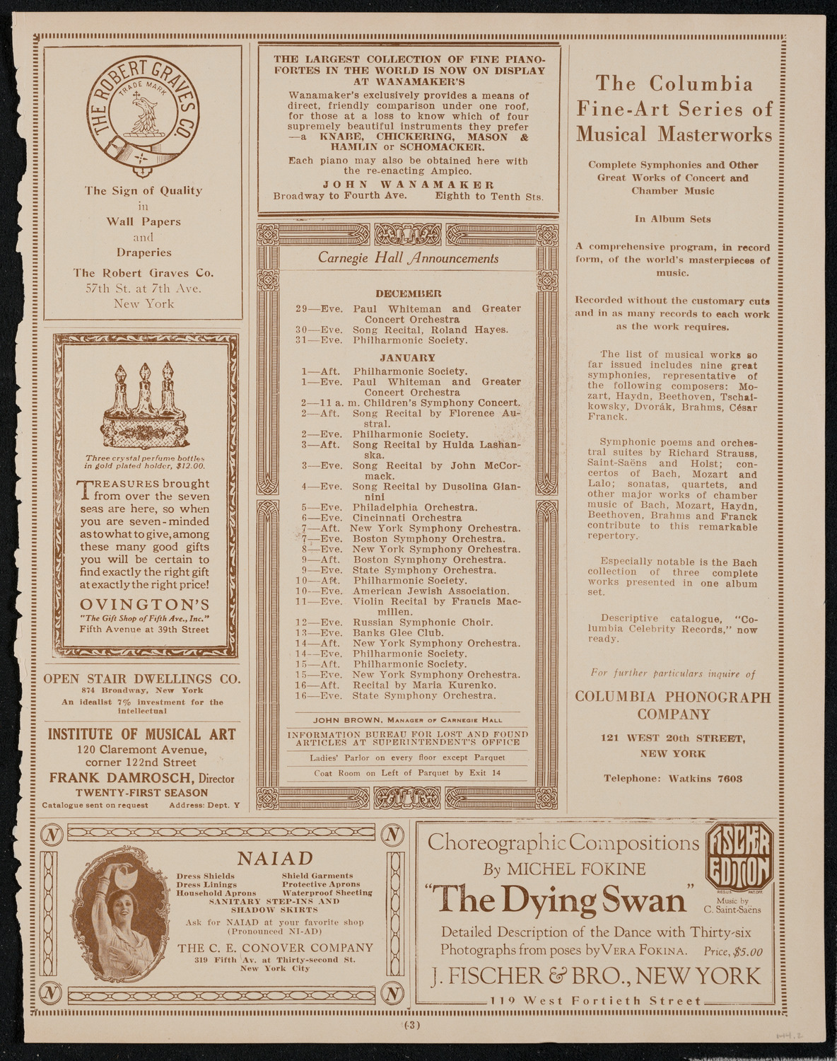 Maria Theresa, December 28, 1925, program page 3