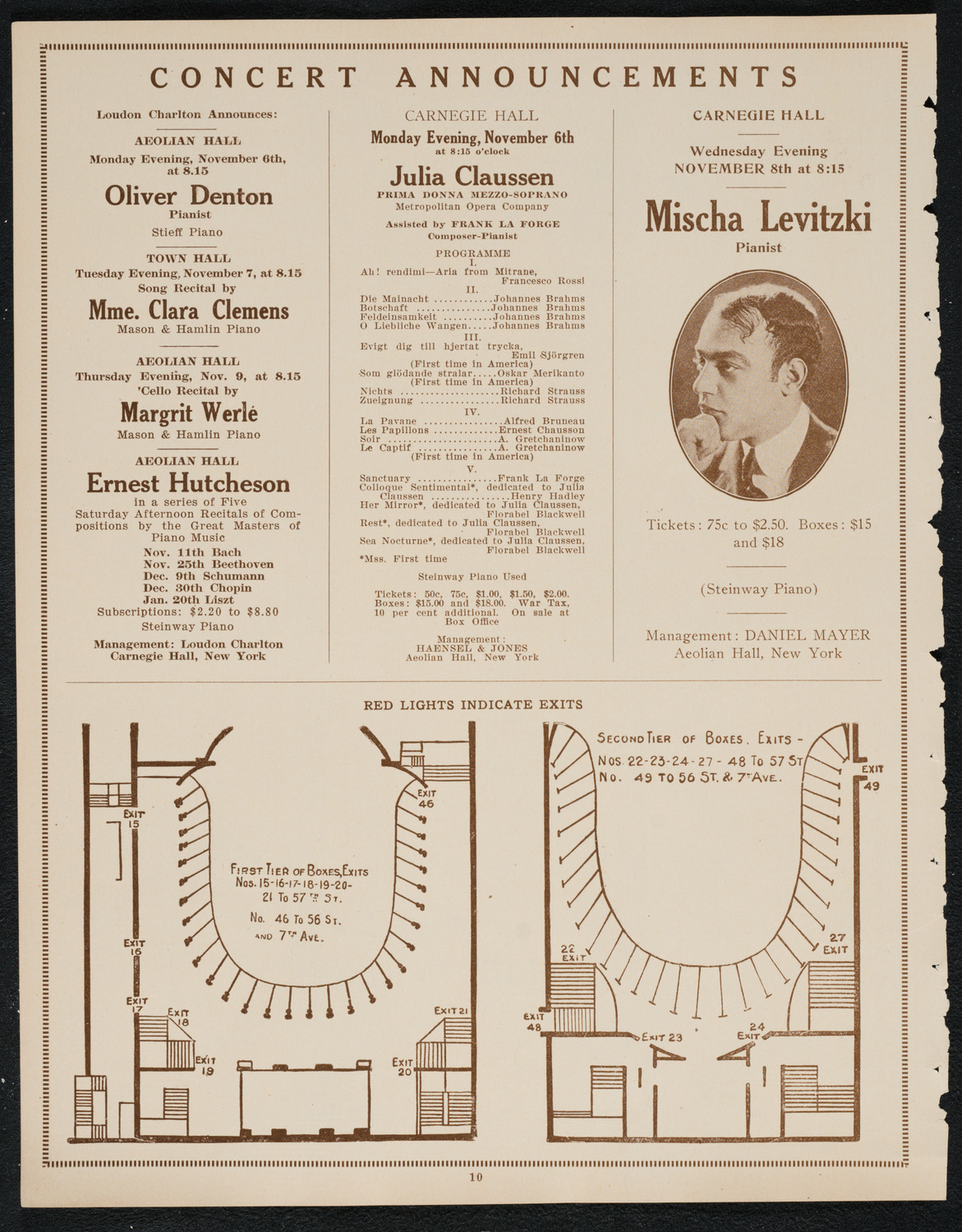 Isa Kremer, Soprano, November 5, 1922, program page 10