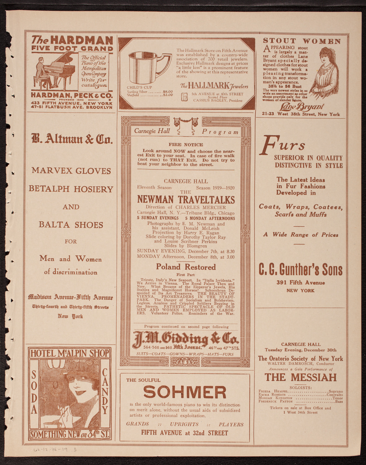 Newman Traveltalks: Poland Restored, December 7, 1919, program page 5