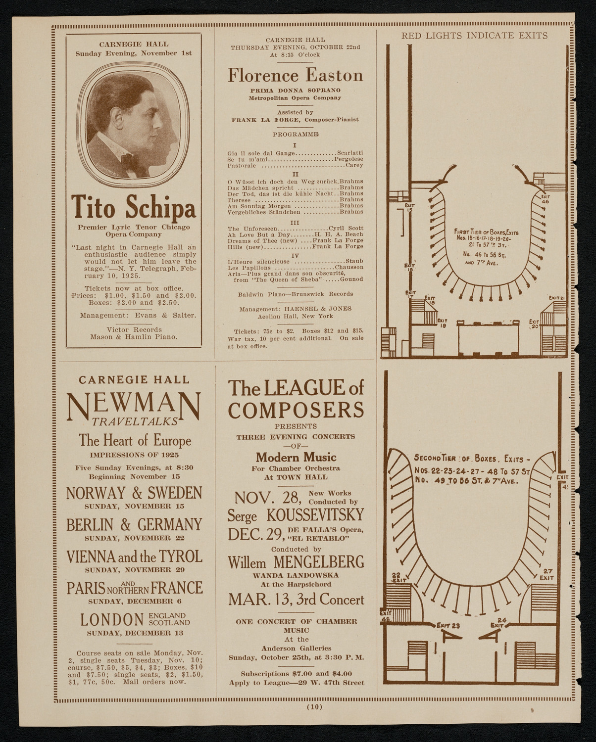 Mabel Garrison, Soprano, October 24, 1925, program page 10