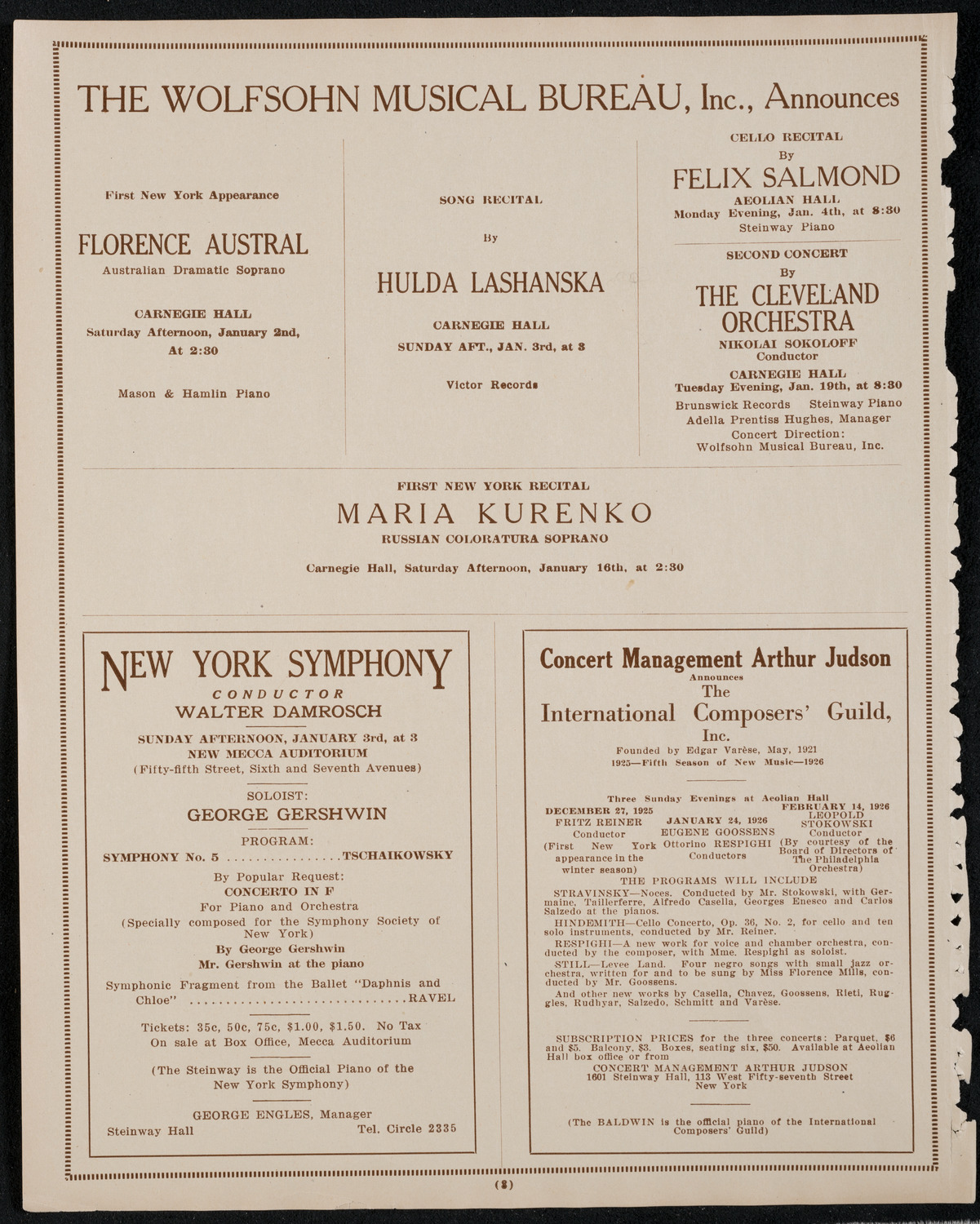 Maria Theresa, December 28, 1925, program page 8