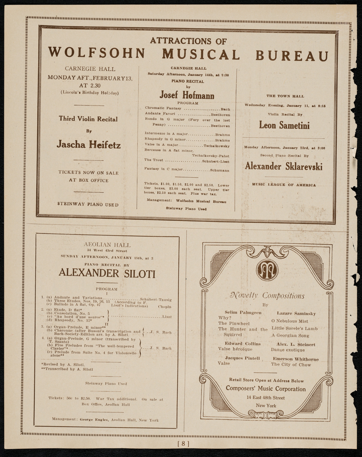 Burton Holmes Travelogue: Mexico, January 8, 1922, program page 8
