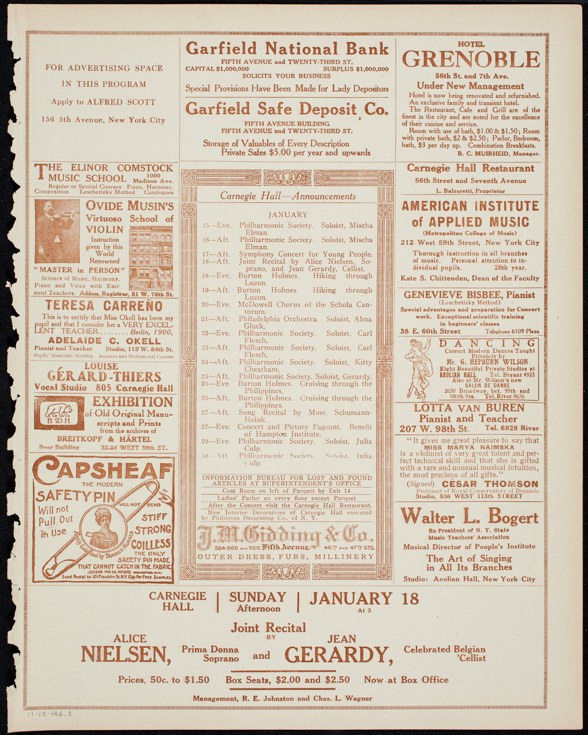 Burton Holmes Travelogue: The New Manila, January 12, 1914, program page 3