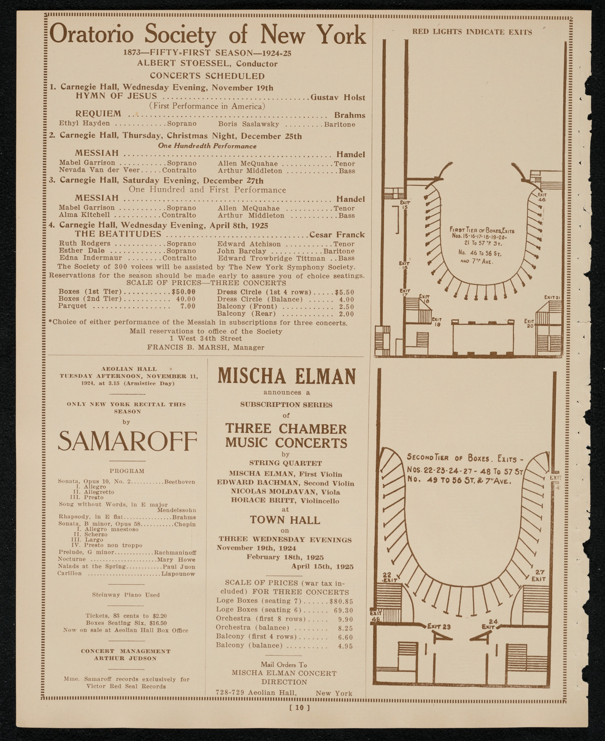 State Symphony Orchestra of New York, November 5, 1924, program page 10