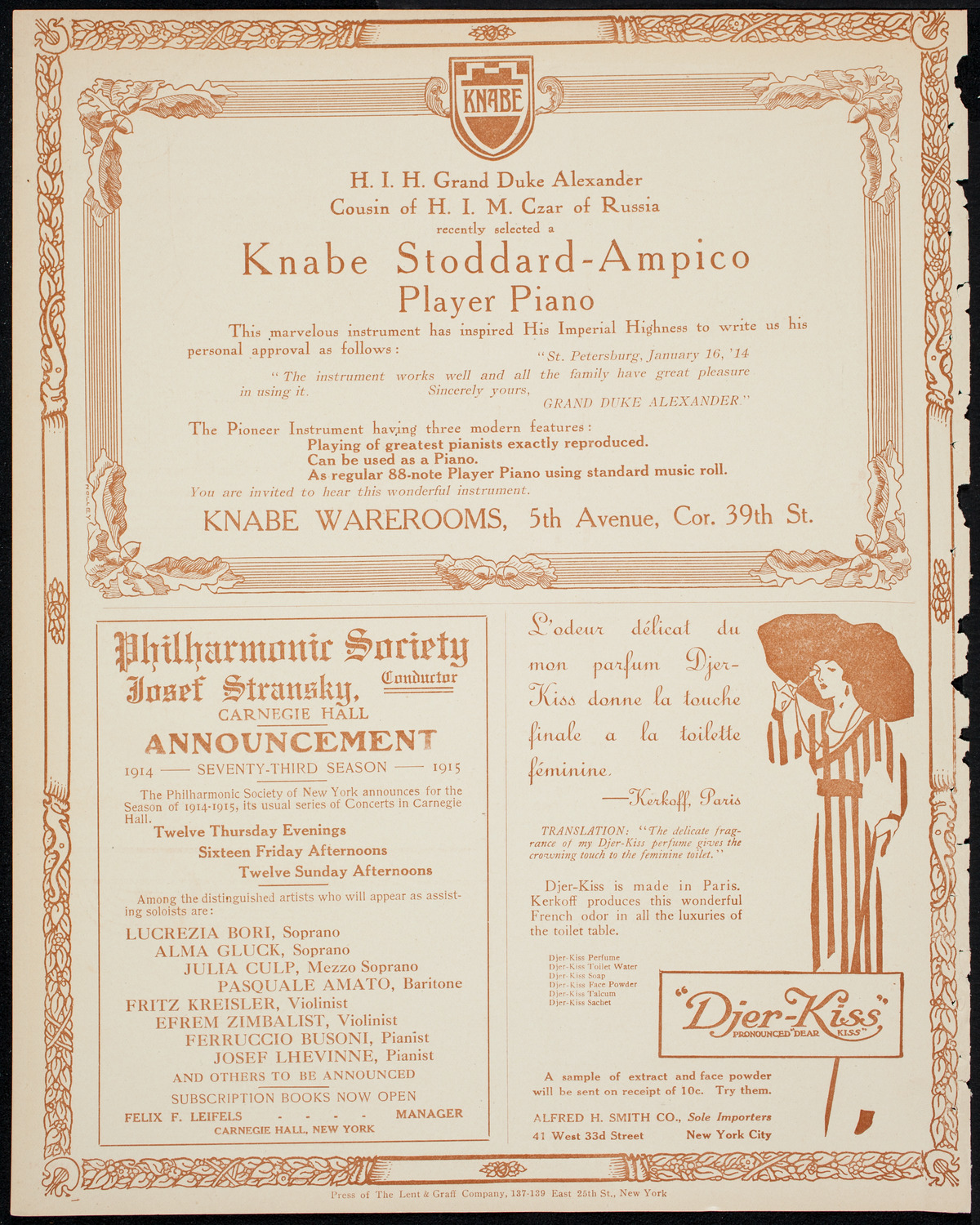 Schola Cantorum of New York, April 1, 1914, program page 12