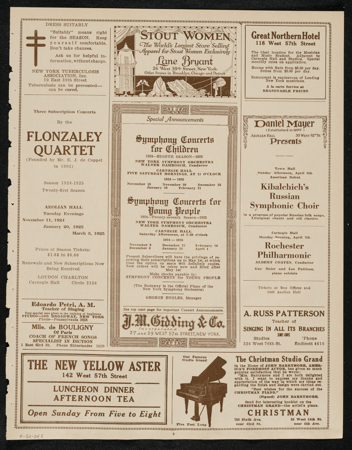 Boston Symphony Orchestra, April 5, 1924, program page 9