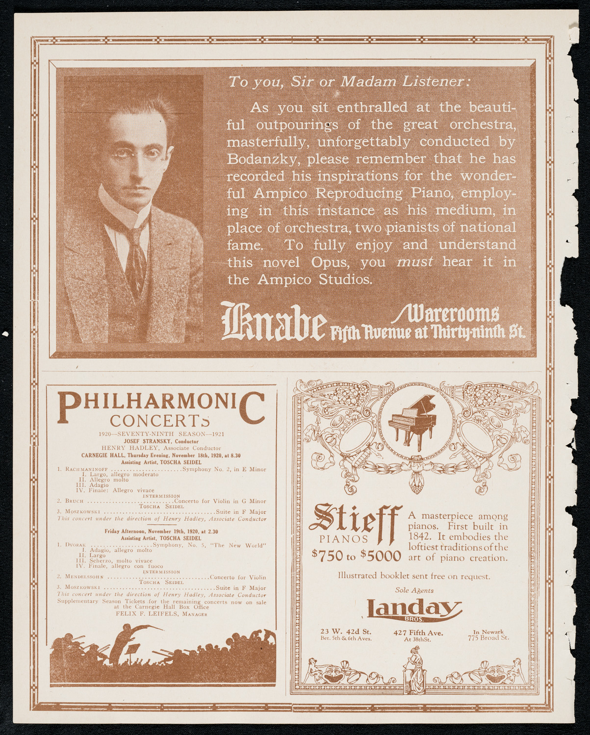 Tito Schipa, Tenor, November 17, 1920, program page 12