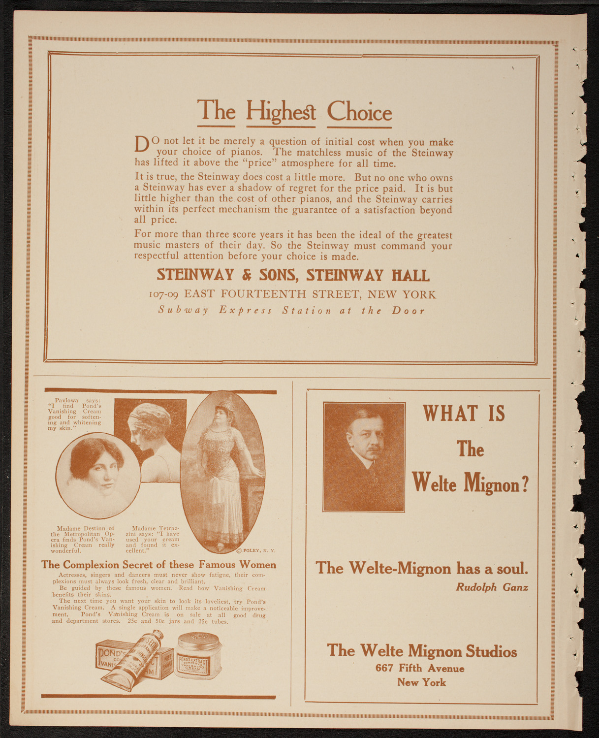 New York Philharmonic, February 23, 1917, program page 4