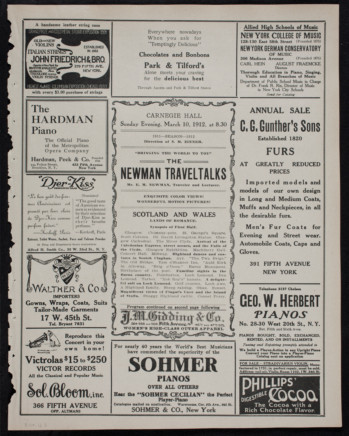 Newman Traveltalks: Scotland and Wales, March 10, 1912, program page 5