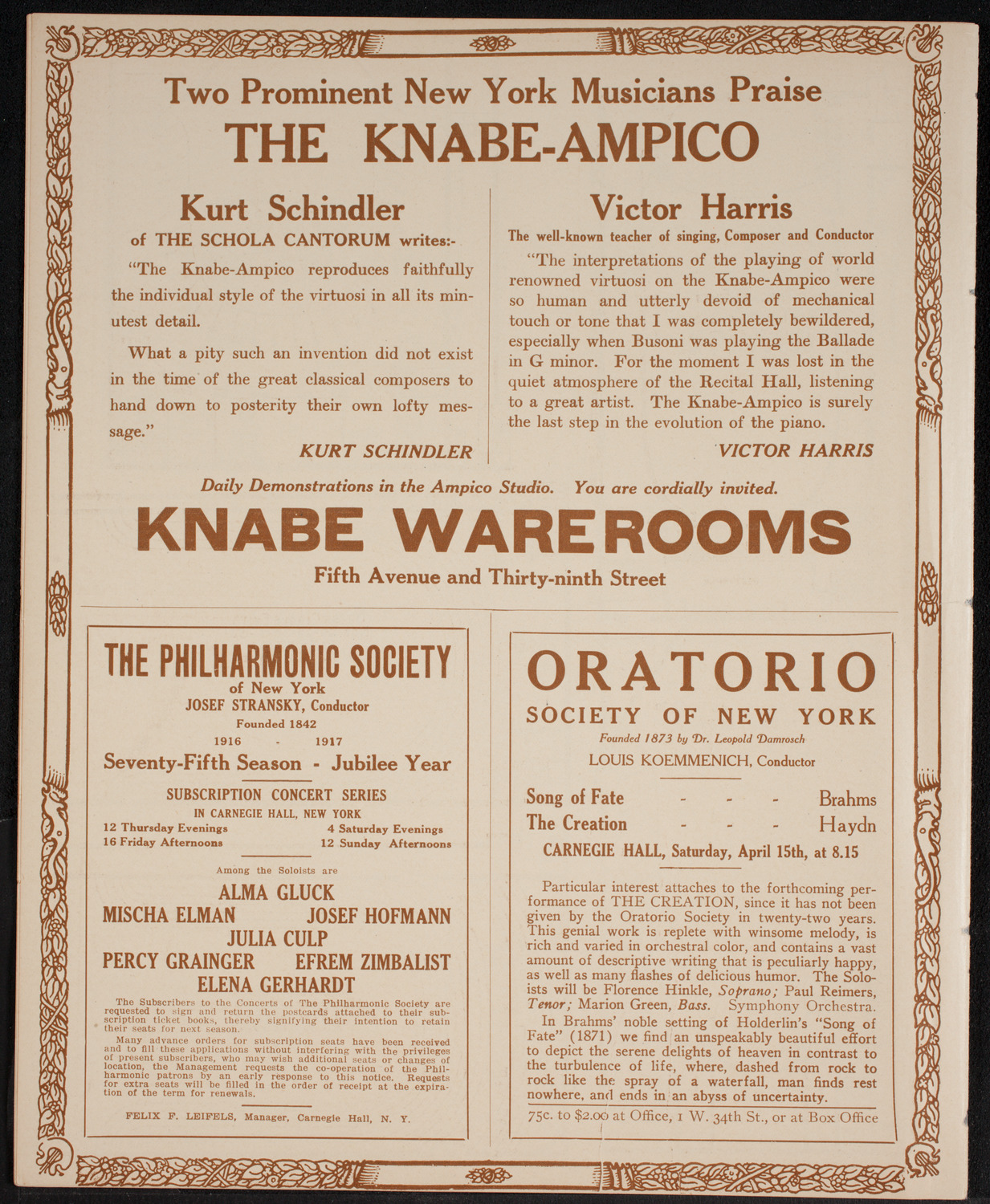 Benefit: Scandinavian Emigrant Home, April 1, 1916, program page 12