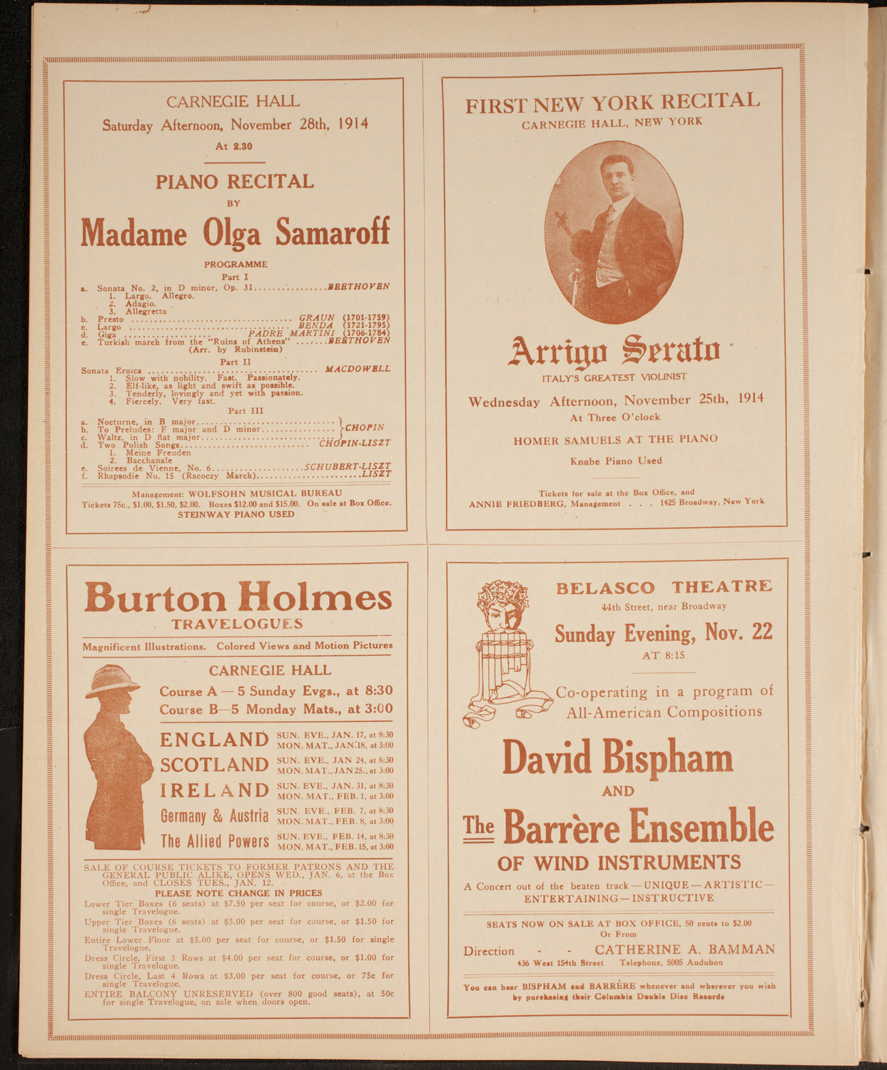 Elmendorf Lecture: Around Northern Europe, November 22, 1914, program page 8