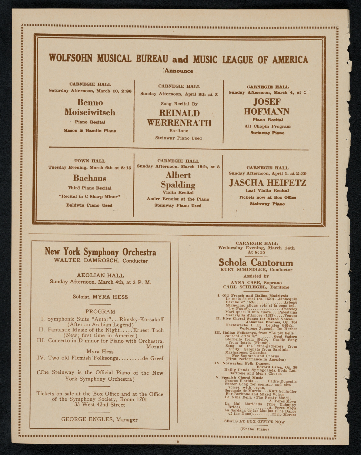Intercollegiate Glee Club Contest, March 3, 1923, program page 8