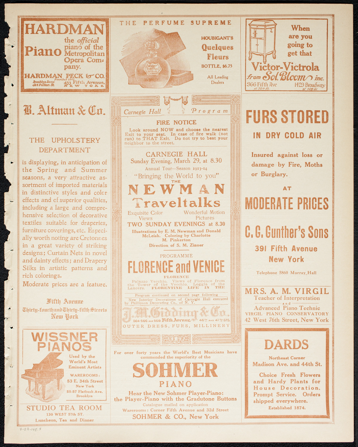 Newman Traveltalks: Florence and Venice, March 29, 1914, program page 5