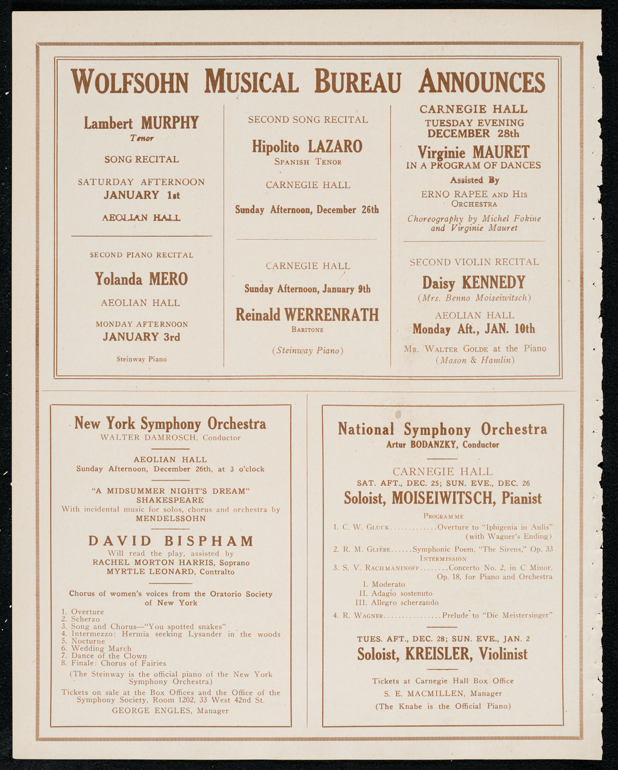 Jacques Pintel, Piano, December 22, 1920, program page 8