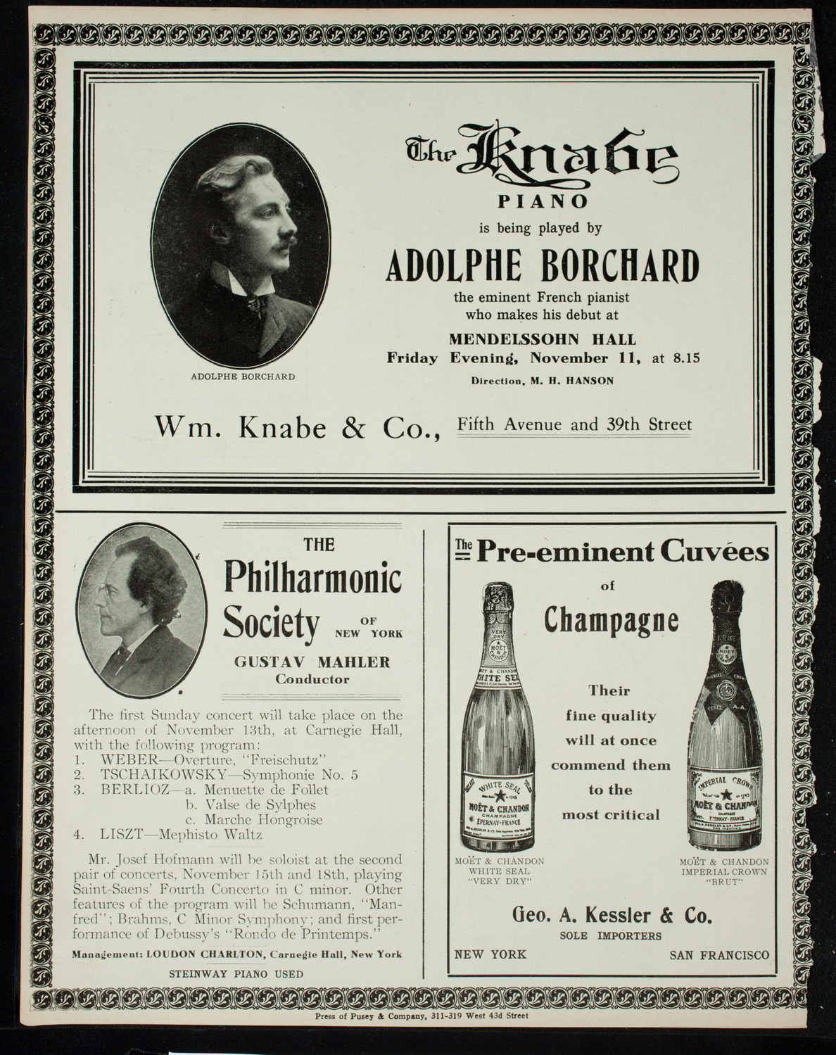 Boston Symphony Orchestra, November 10, 1910, program page 12