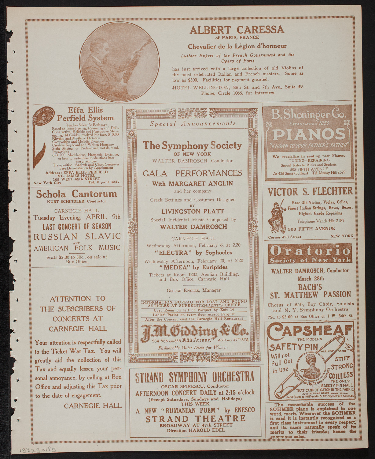 New York Philharmonic, February 3, 1918, program page 9