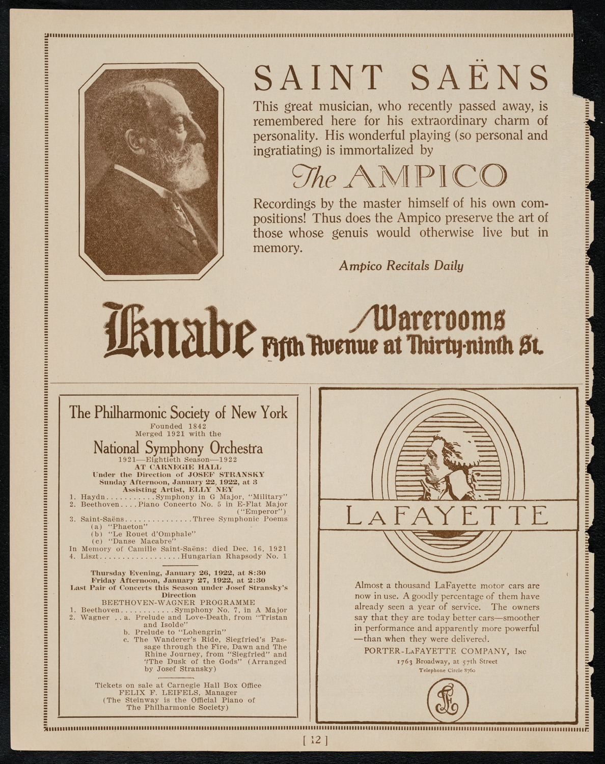 João (Giovanni) Del Negri, Tenor, January 21, 1922, program page 12