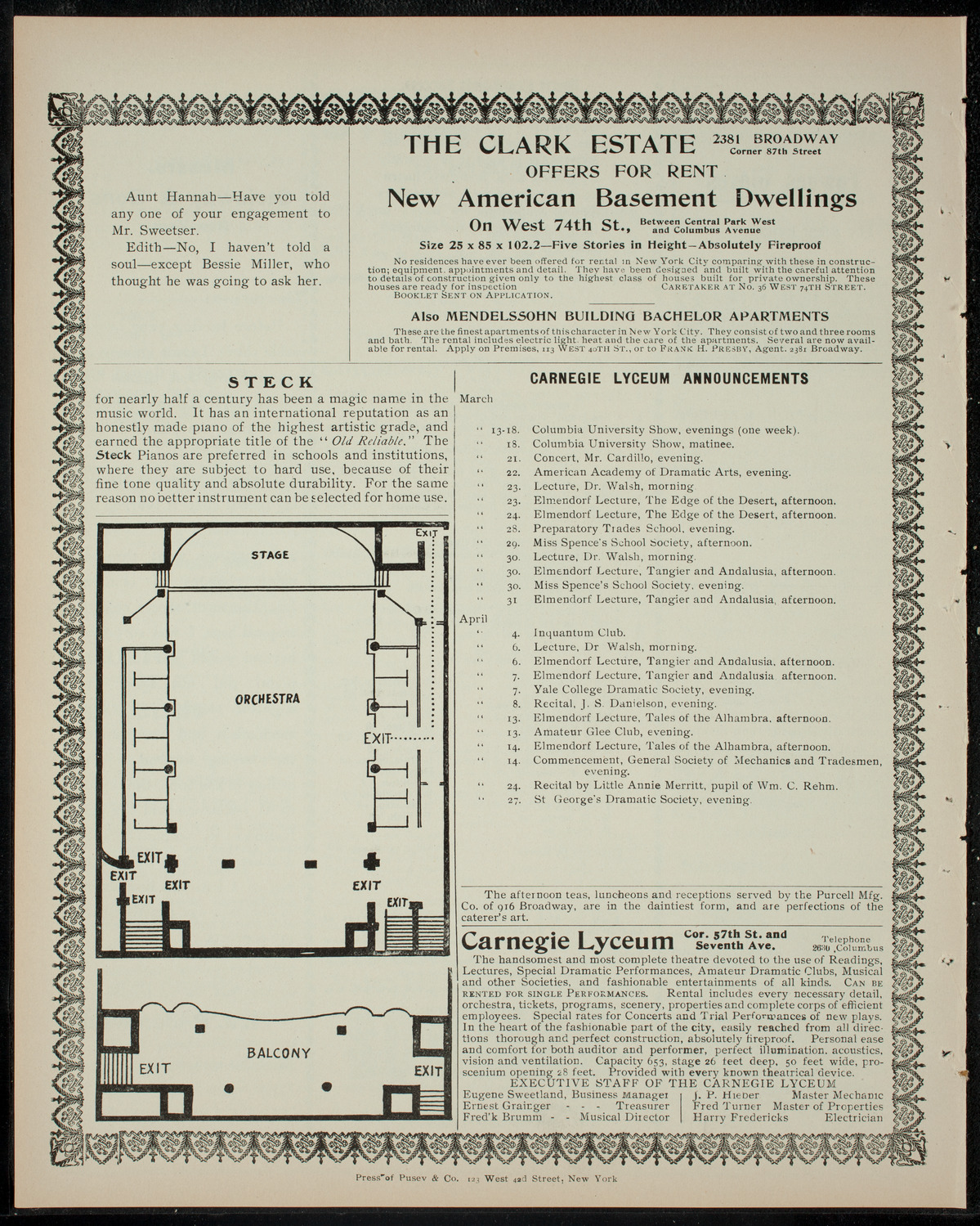 Columbia Varsity Show, March 17, 1905, program page 4