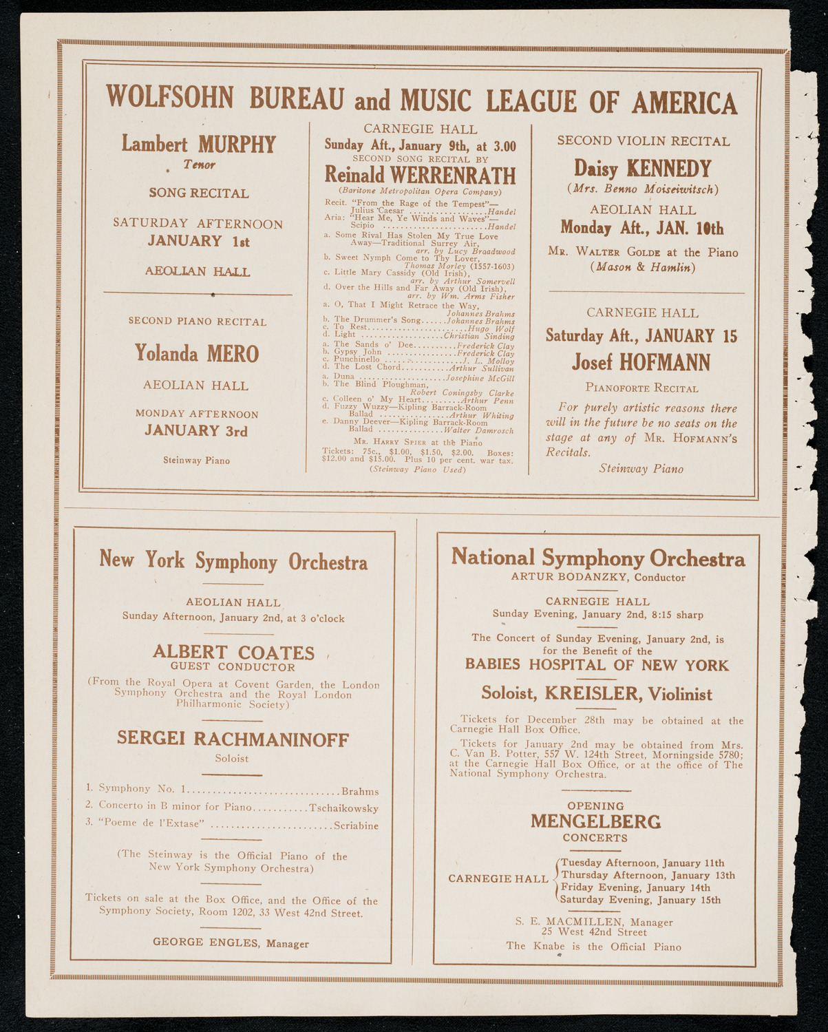 New York Symphony Orchestra, December 30, 1920, program page 8