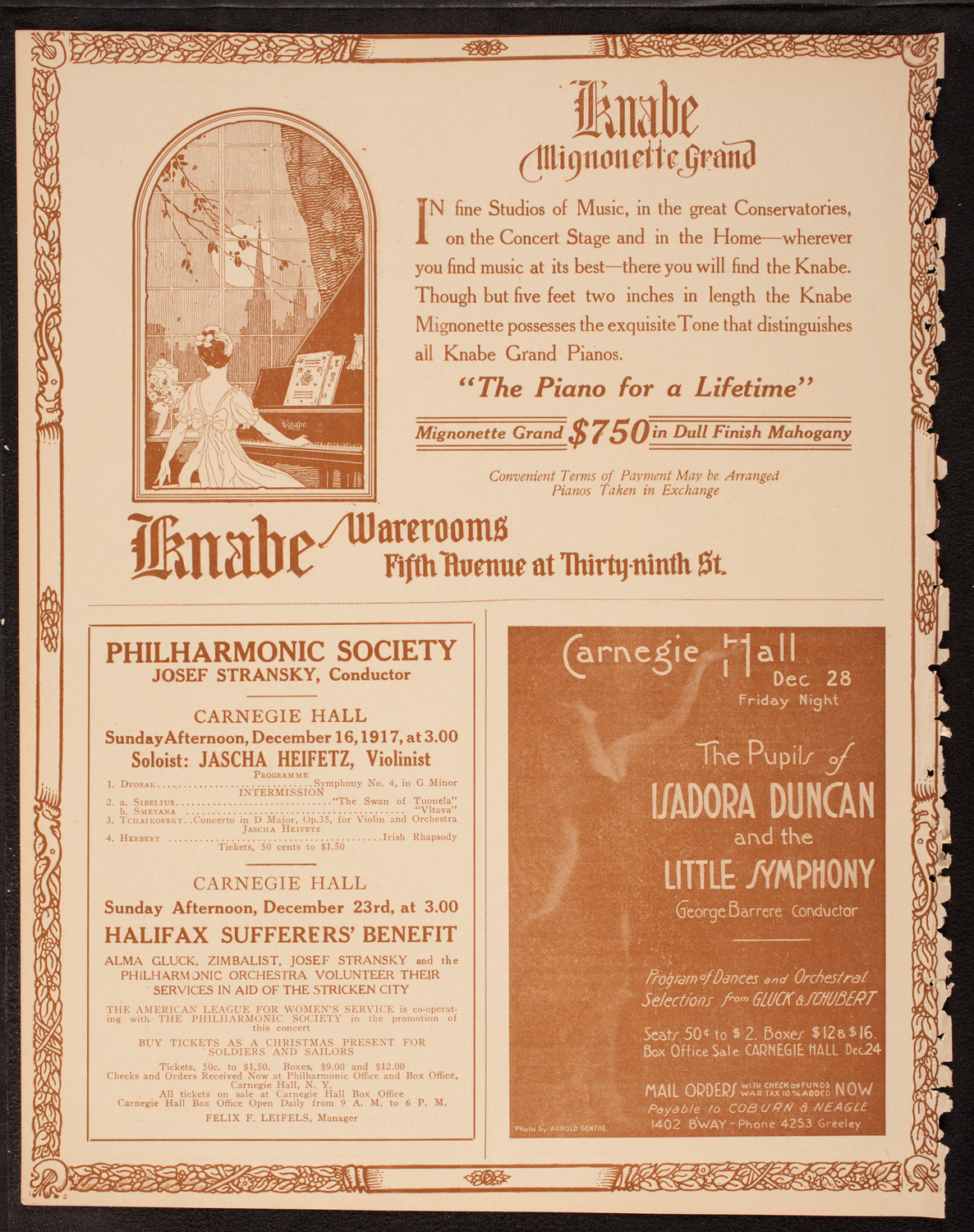 New York Symphony Orchestra, December 15, 1917, program page 12