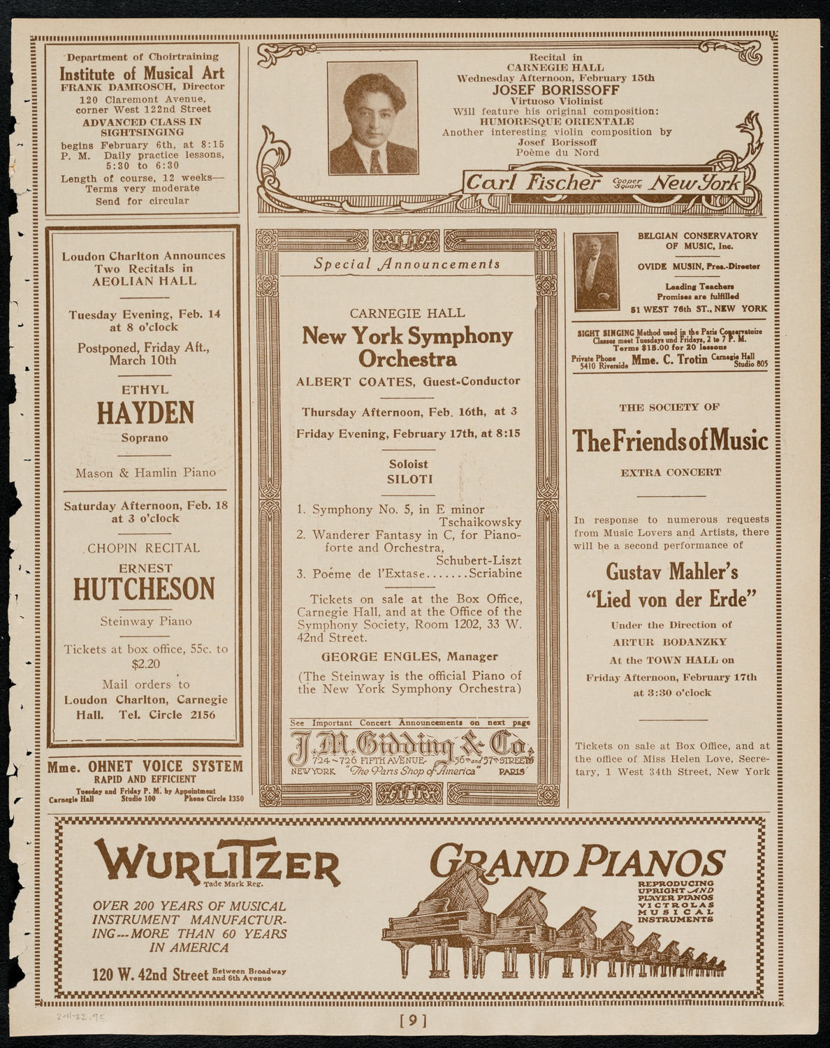 Don Rinardi Fuchs, Tenor, February 11, 1922, program page 9