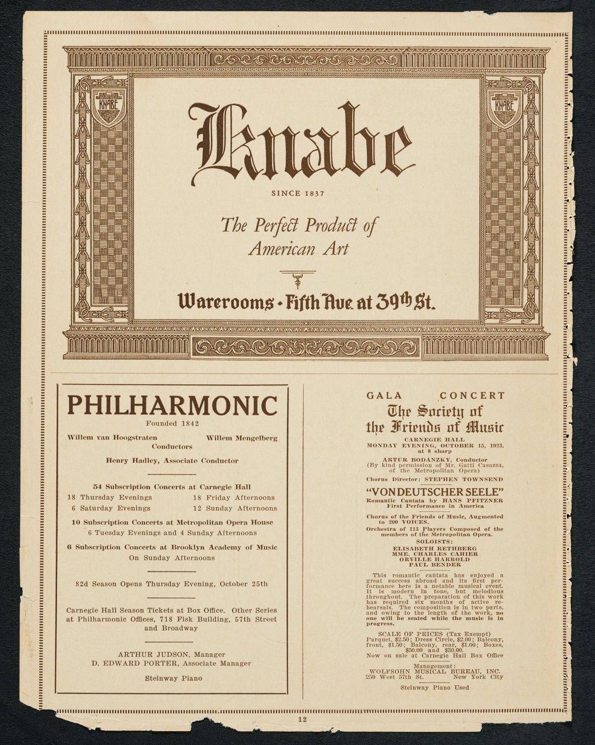 Tito Schipa, Tenor, October 1, 1923, program page 1