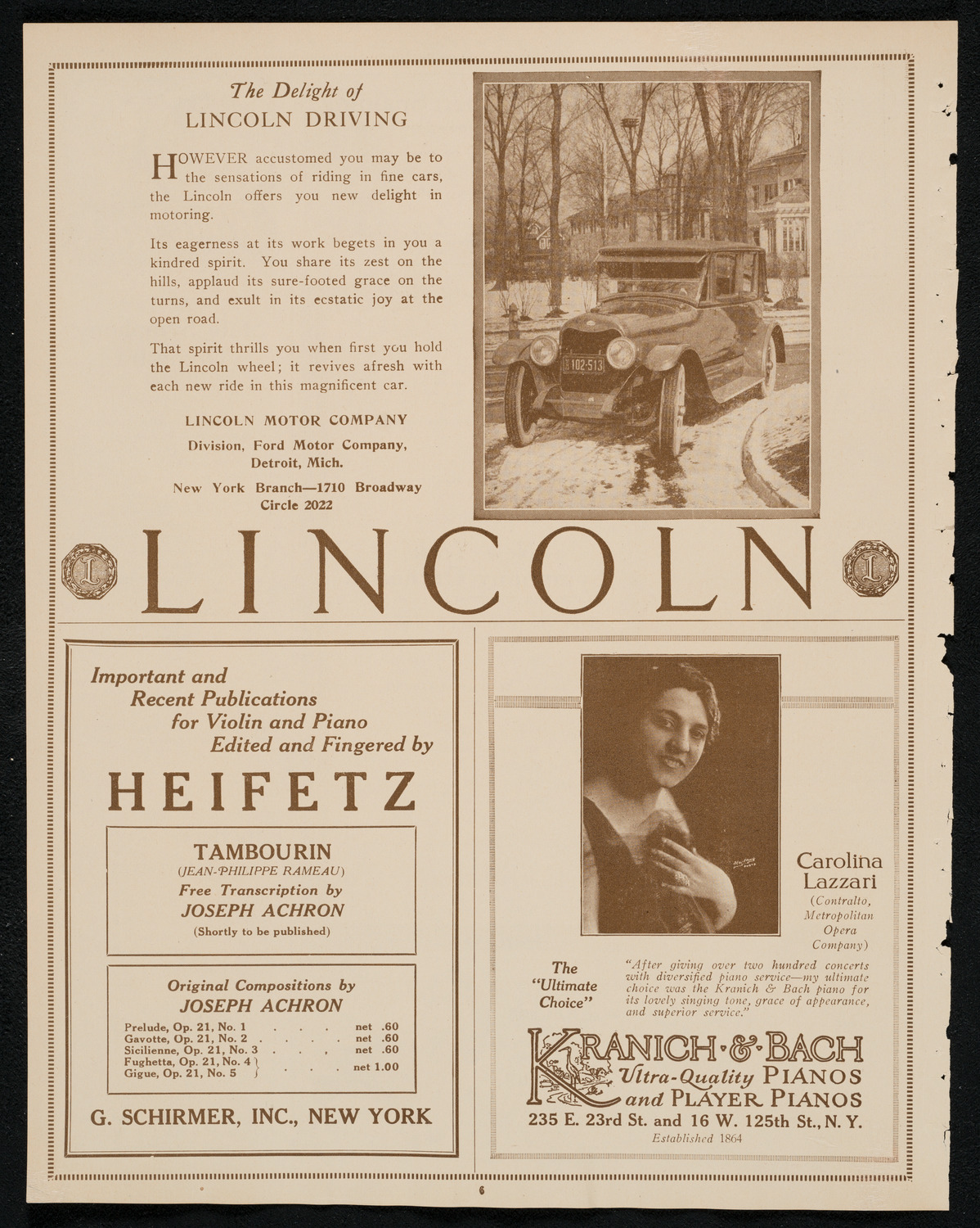 New York Symphony Orchestra: Beethoven Cycle, January 4, 1924, program page 6