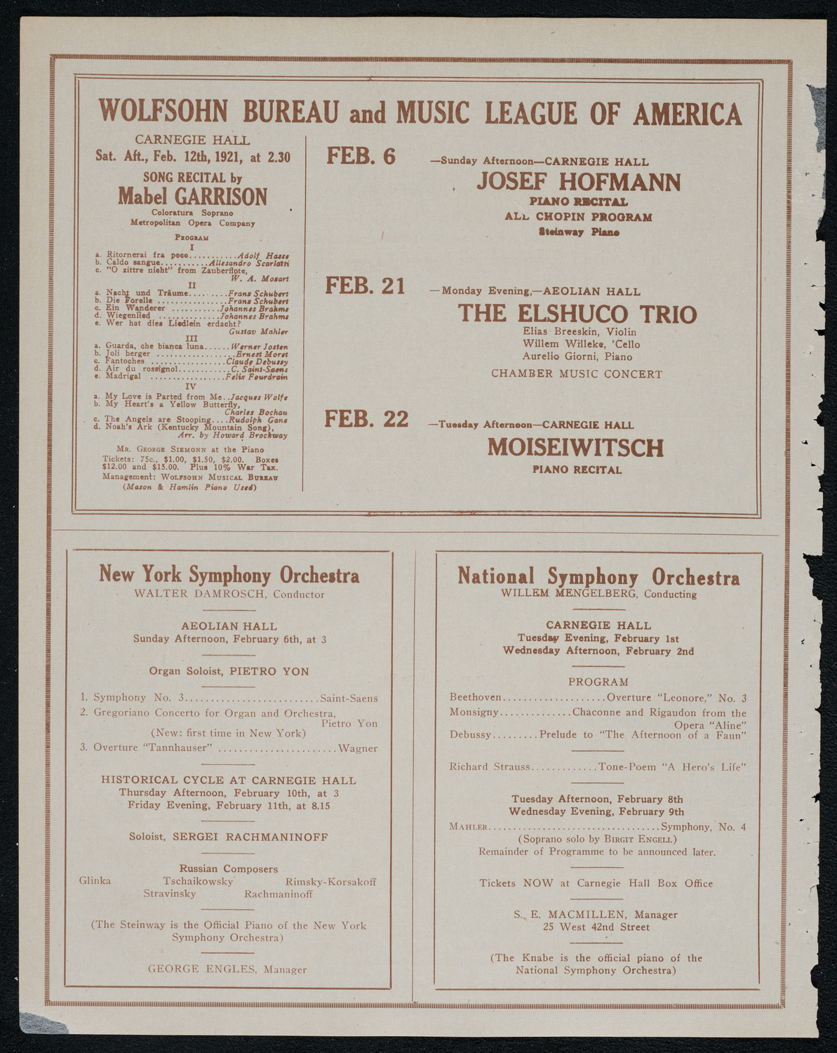 Mecca Temple of New York: Ancient Arabic Order of the Nobles of the Mystic Shrine, January 31, 1921, program page 8