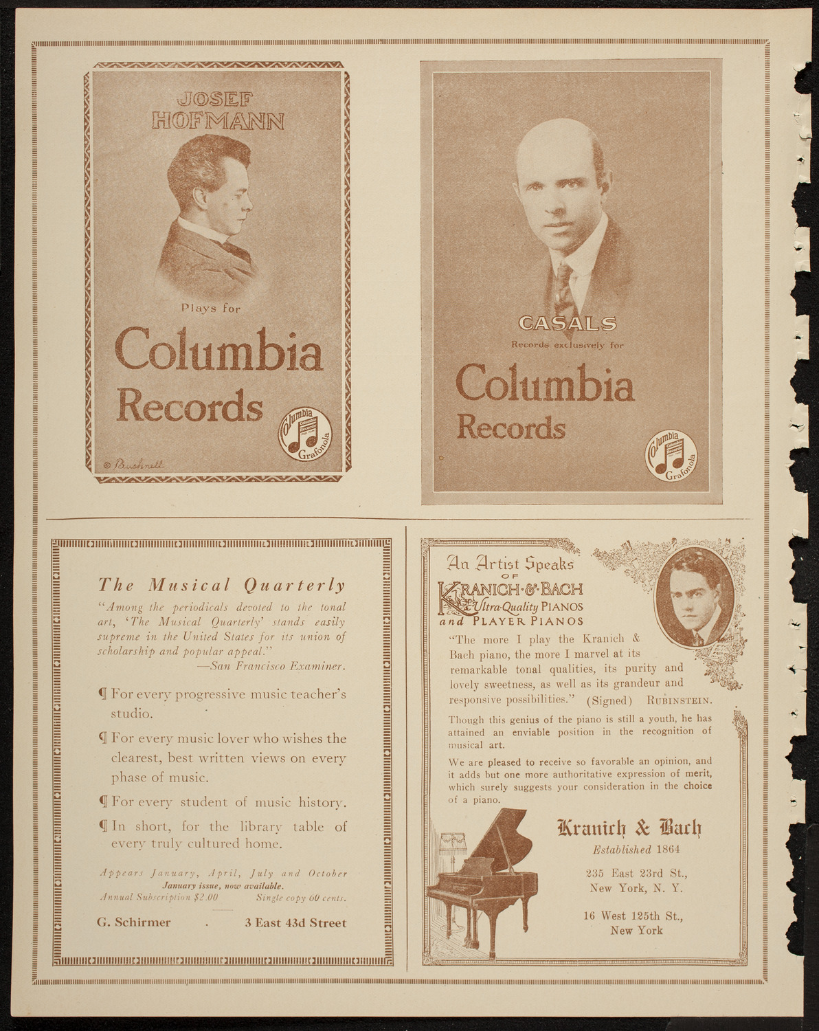 Alfred Cortot, Piano, with the New York Symphony Orchestra, February 19, 1920, program page 6