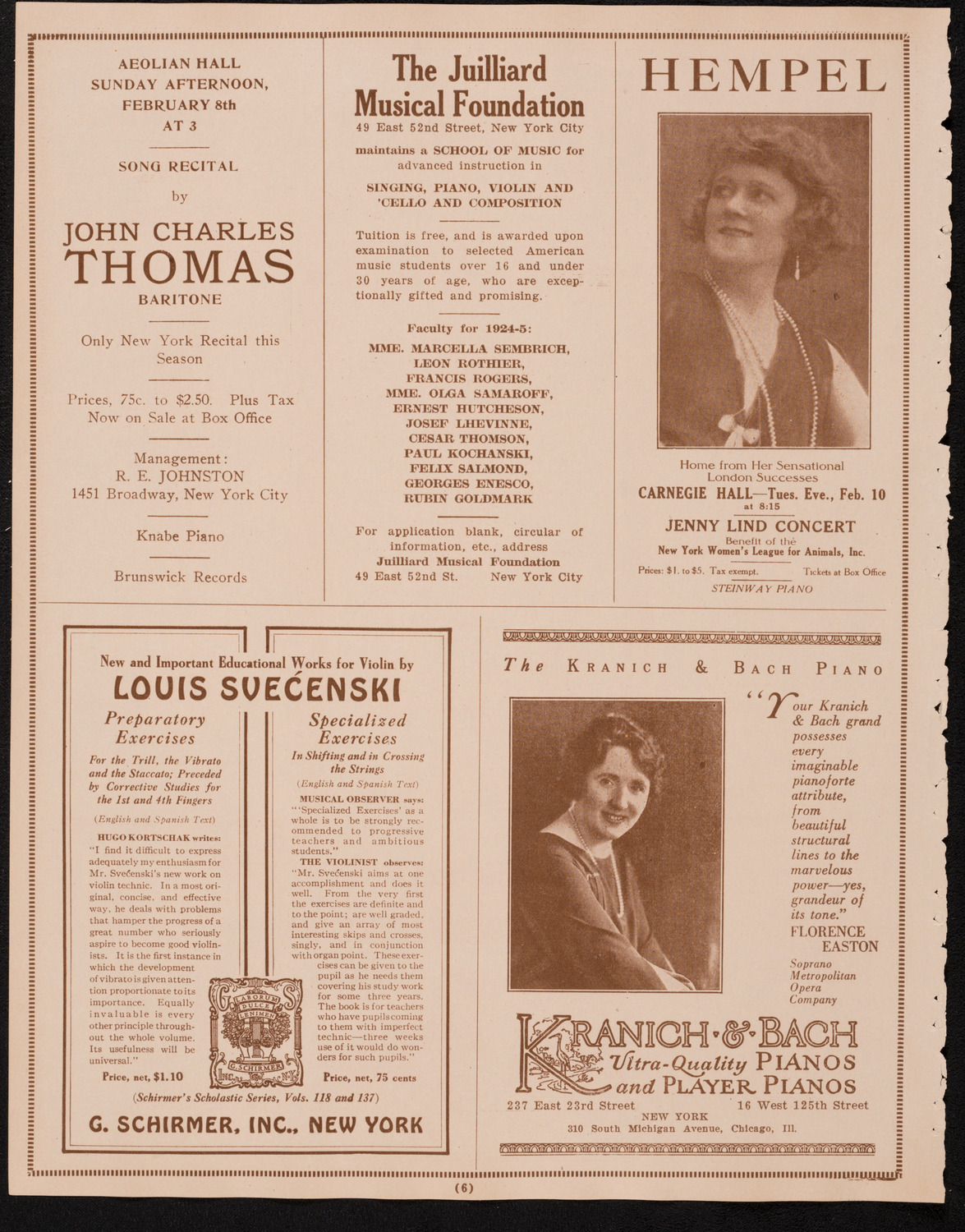 Chalif Dancers, January 24, 1925, program page 6