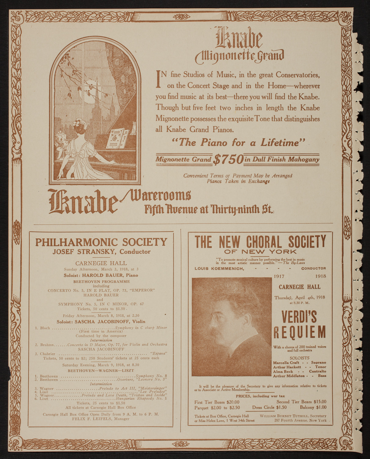 New York Philharmonic, March 1, 1918, program page 12