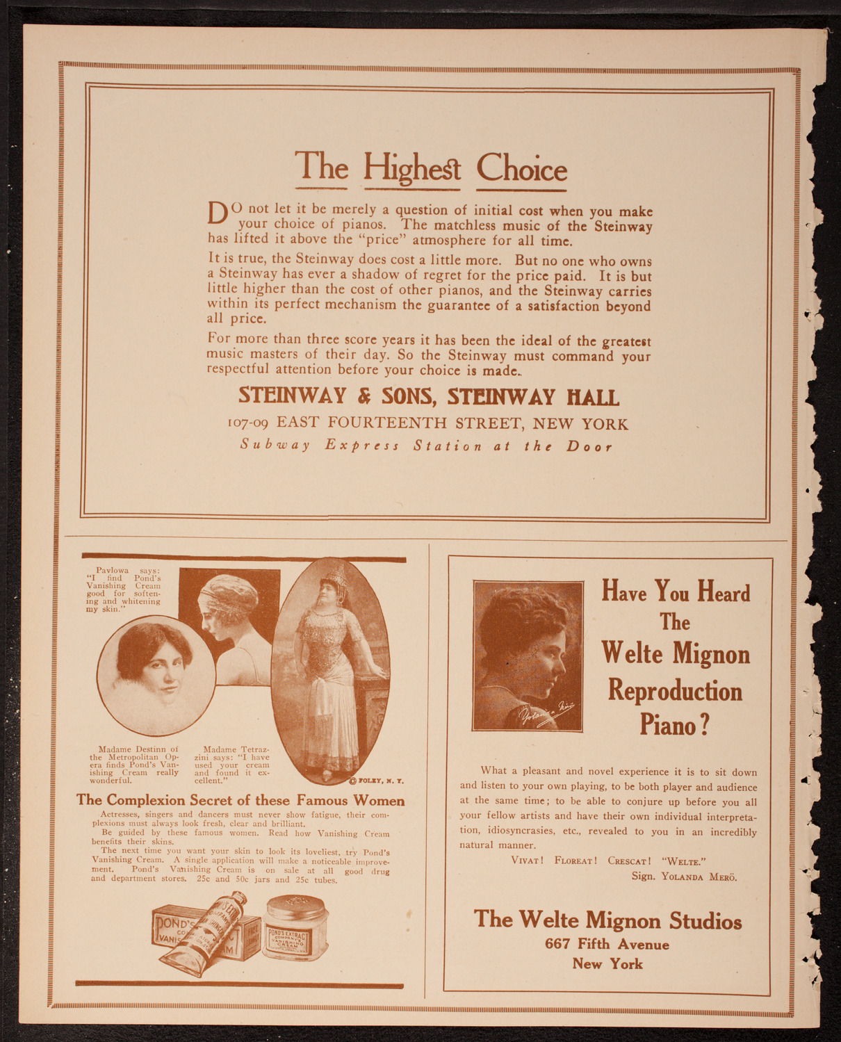 New York Philharmonic, March 9, 1917, program page 4