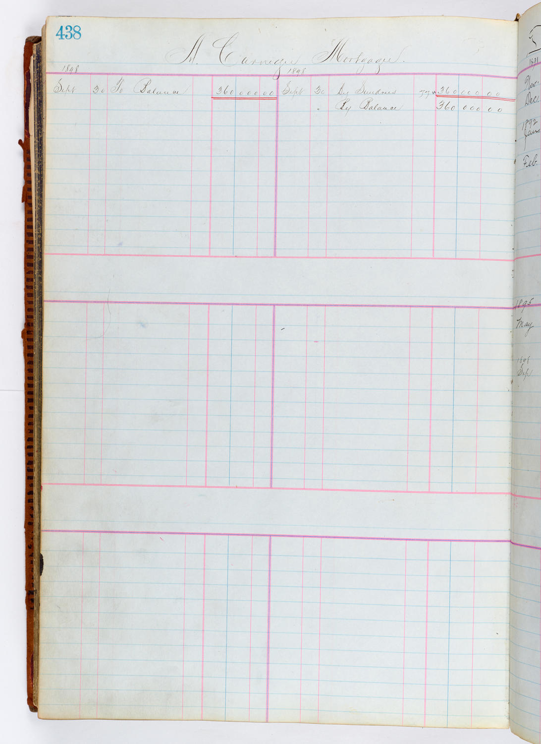 Music Hall Accounting Ledger, volume 1, page 438
