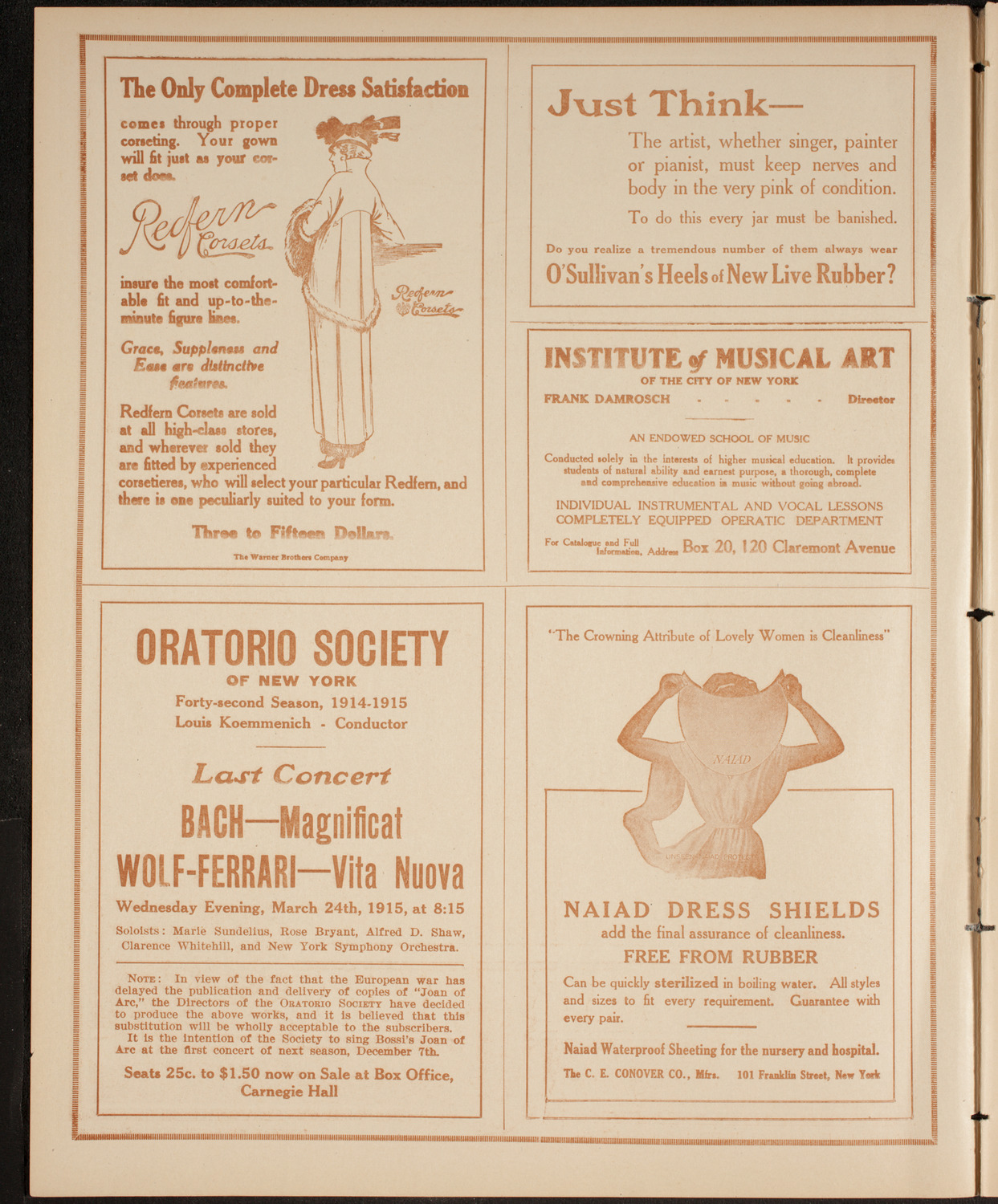 New York Philharmonic, February 5, 1915, program page 2