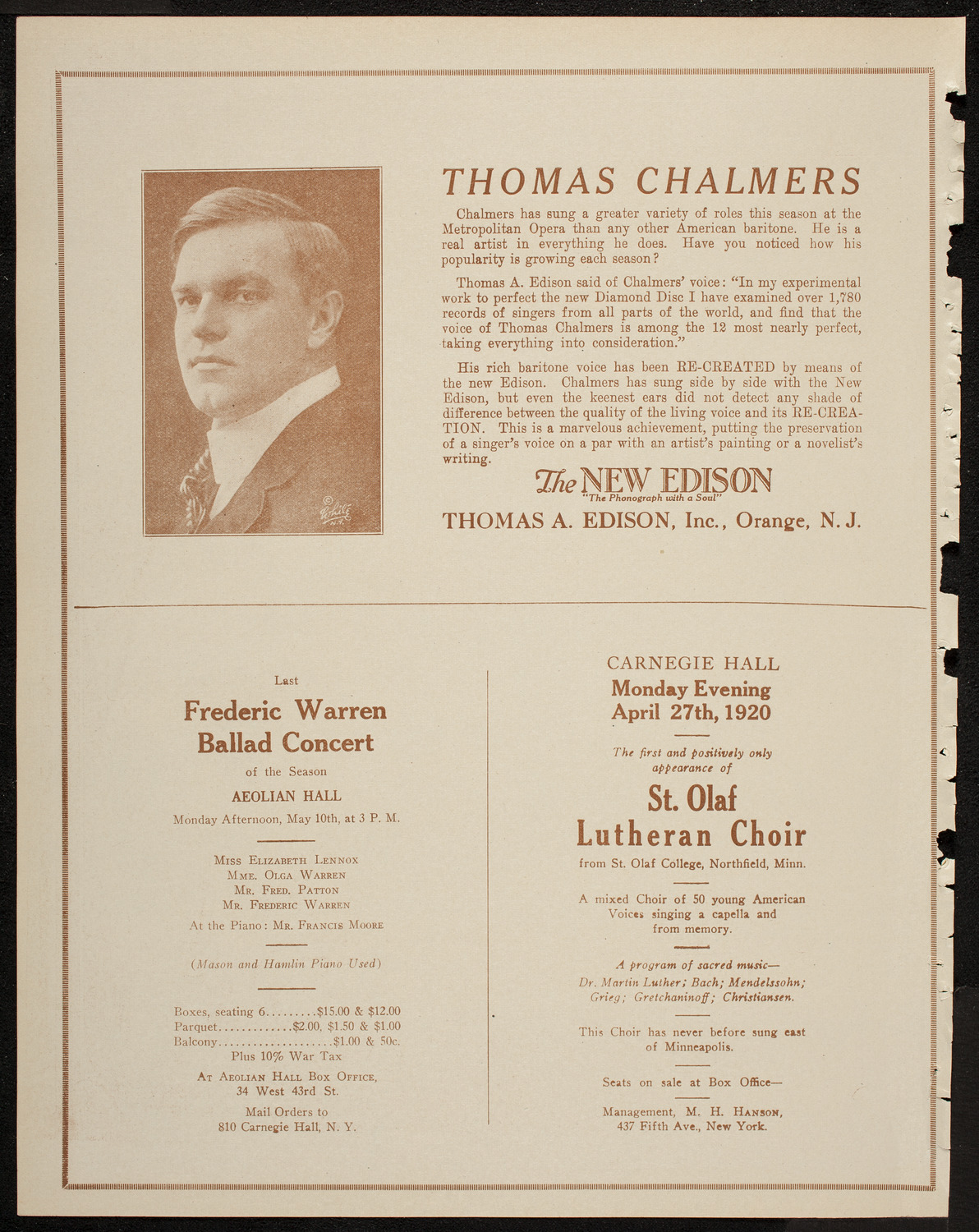 Benefit: United Baltic and Lithuanian Relief Federation, April 25, 1920, program page 2