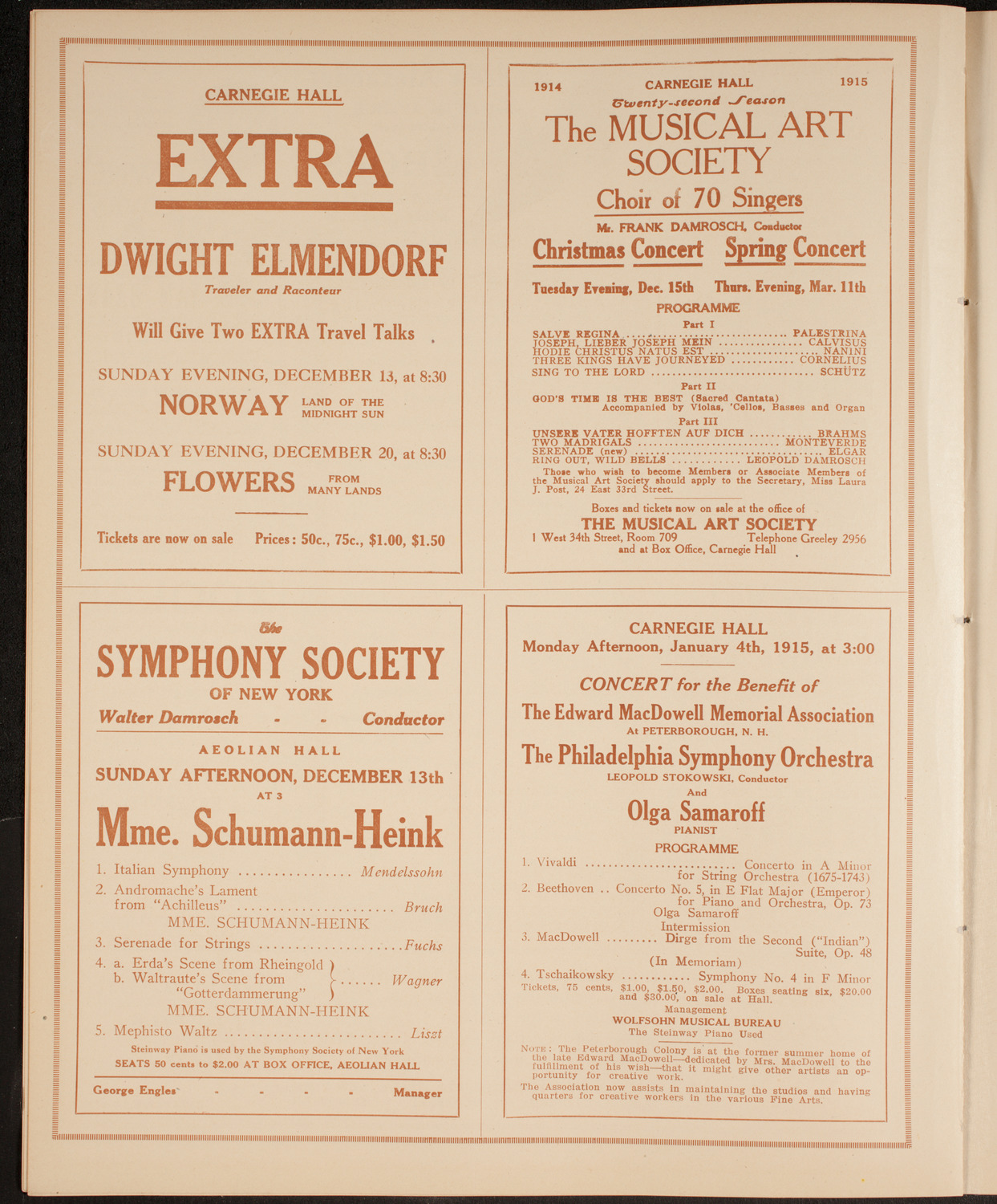 New York Philharmonic, December 10, 1914, program page 8