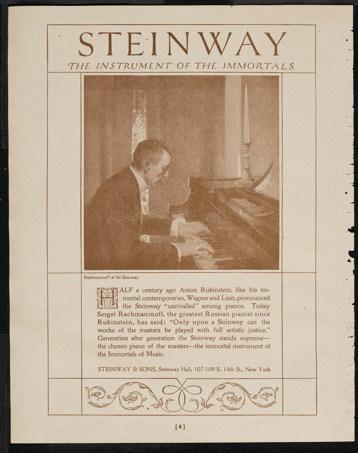 Joint Concert by Nina Tarasova and The Chamber Music Ensemble "Zimro", April 9, 1921, program page 4