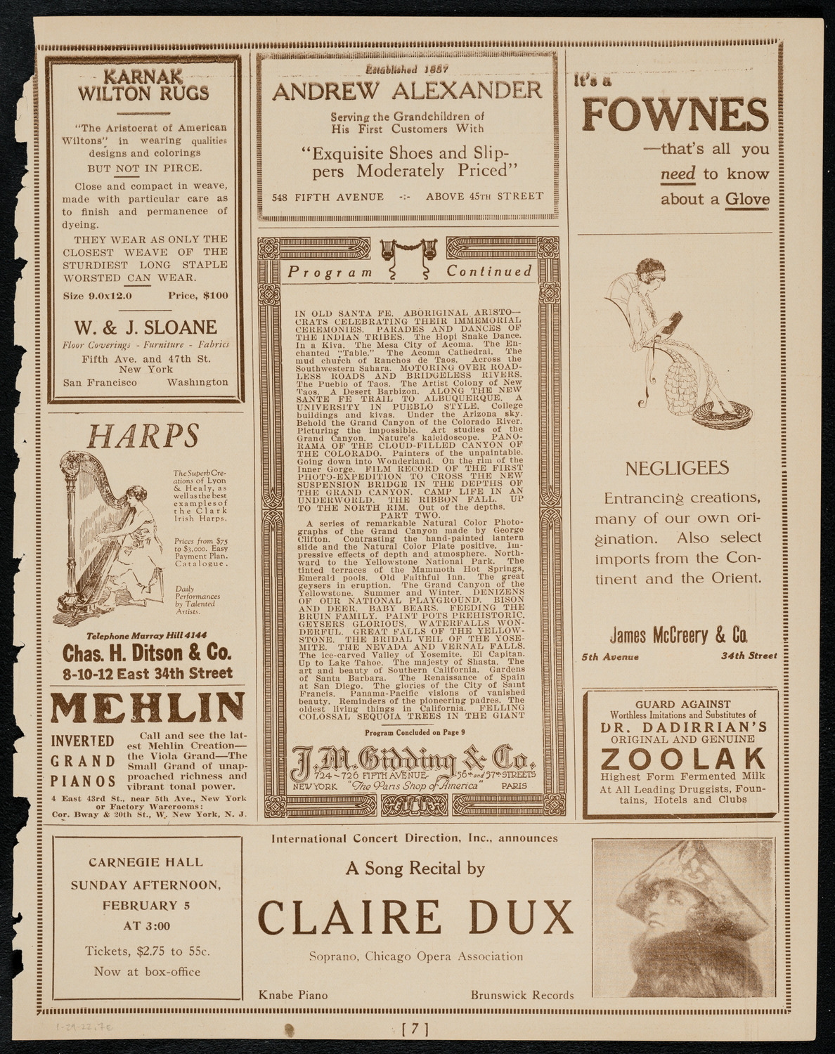 Burton Holmes Travelogue: Going Abroad at Home, January 29, 1922, program page 7