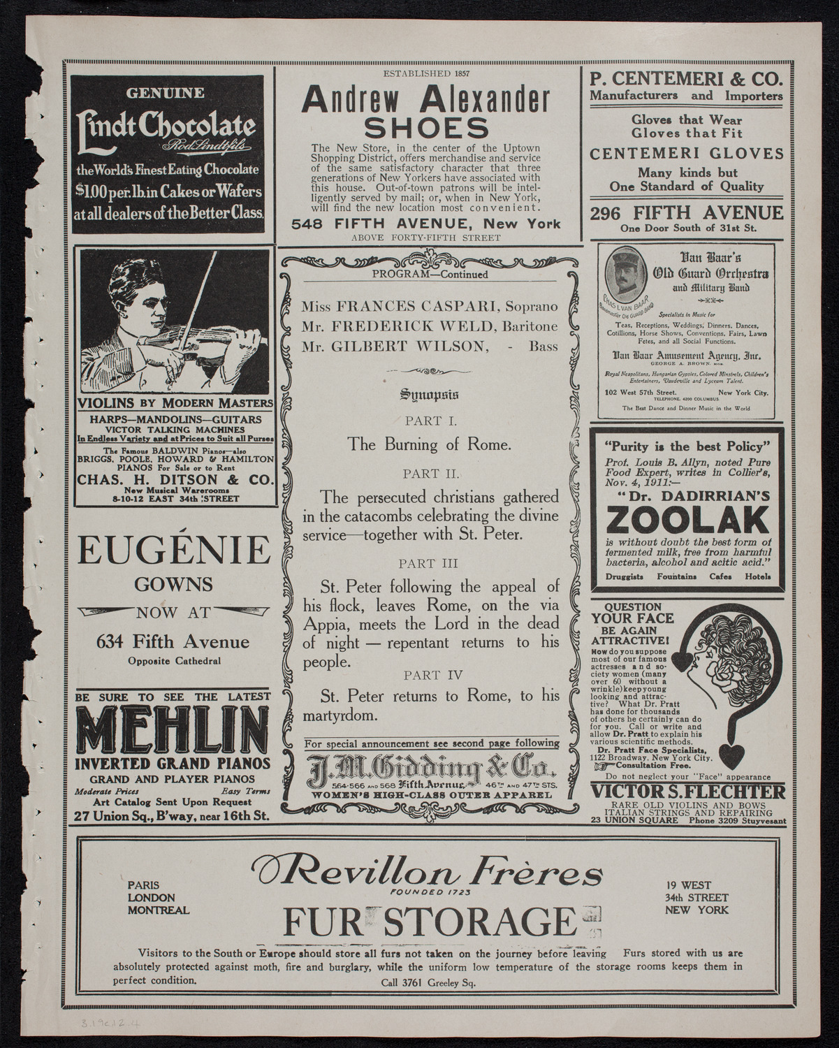 Catholic Oratorio Society, March 19, 1912, program page 7