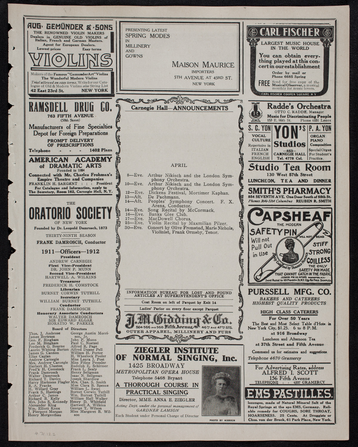 Gaelic Society: Feis Ceoil Agus Seanachas, April 7, 1912, program page 3