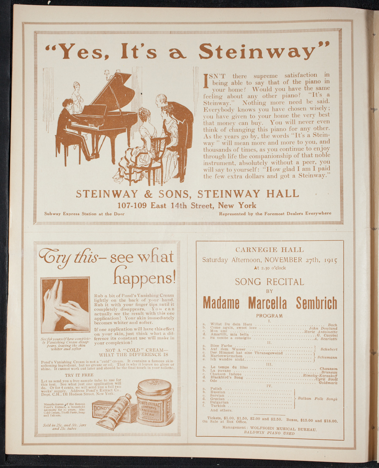 Benefit: Italian War Sufferers, November 1, 1915, program page 4